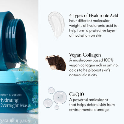 Drench & Quench Hydrating Overnight Mask with Hyaluronic Acid & Vegan Collagen